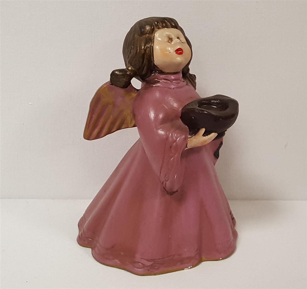 [45815052] Weihnachten Singende Engel Lila Figur Kerzenhalter Keramik H 15,5 cm Bild 2