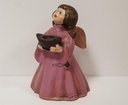 [45815052] Weihnachten Singende Engel Lila Figur Kerzenhalter Keramik H 15,5 cm Bild 4