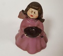 [45815052] Weihnachten Singende Engel Lila Figur Kerzenhalter Keramik H 15,5 cm Bild 5