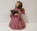 [45815052] Weihnachten Singende Engel Lila Figur Kerzenhalter Keramik H 15,5 cm Bild 8