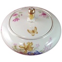 [45815053] Deckeldose Goldrand Schaller Blumen Elfenbein Beige gebraucht - gut Bild 2
