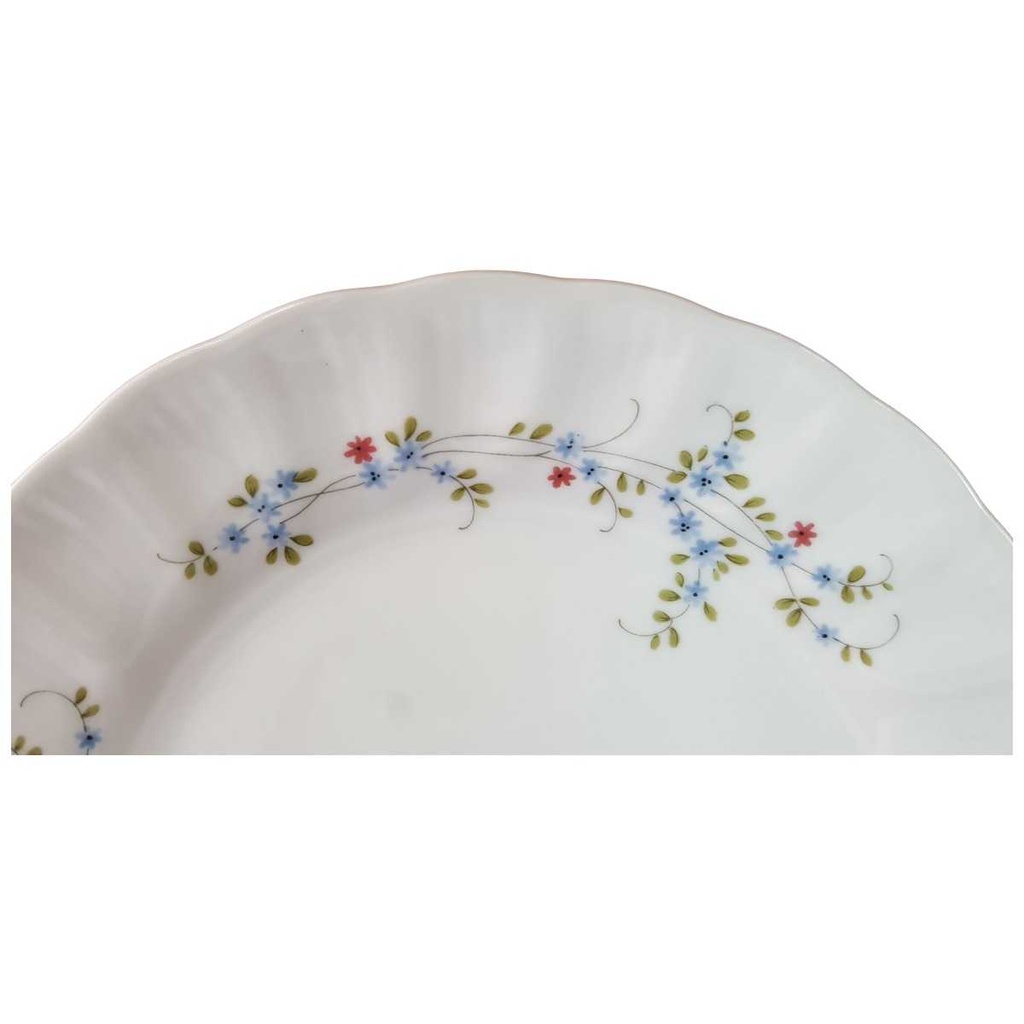 [45815062] Kuchenteller 19,8 cm Winterling Kirchenlamitz blau rot Blümchen Relief Wellenrand gebraucht - sehr gut Bild 2