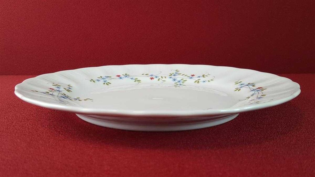 [45815062] Kuchenteller 19,8 cm Winterling Kirchenlamitz blau rot Blümchen Relief Wellenrand gebraucht - sehr gut Bild 3