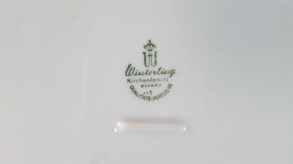 [45815063] Butterplatte Winterling Kirchenlamitz blau rot Blümchen Relief Wellenrand gebraucht - gut Bild 5