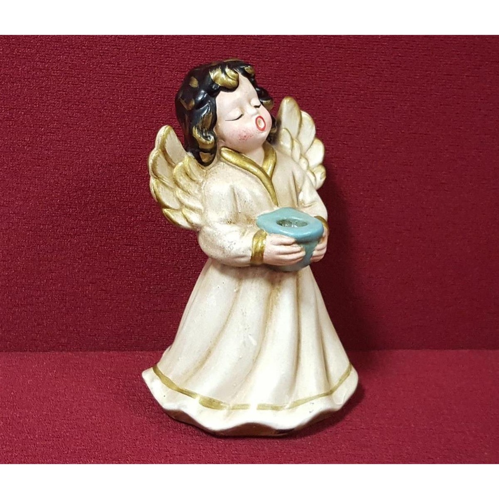 [45815072] Weihnachten Singende Engel Figur Kerzenhalter Keramik H 12,2 cm Bild 2
