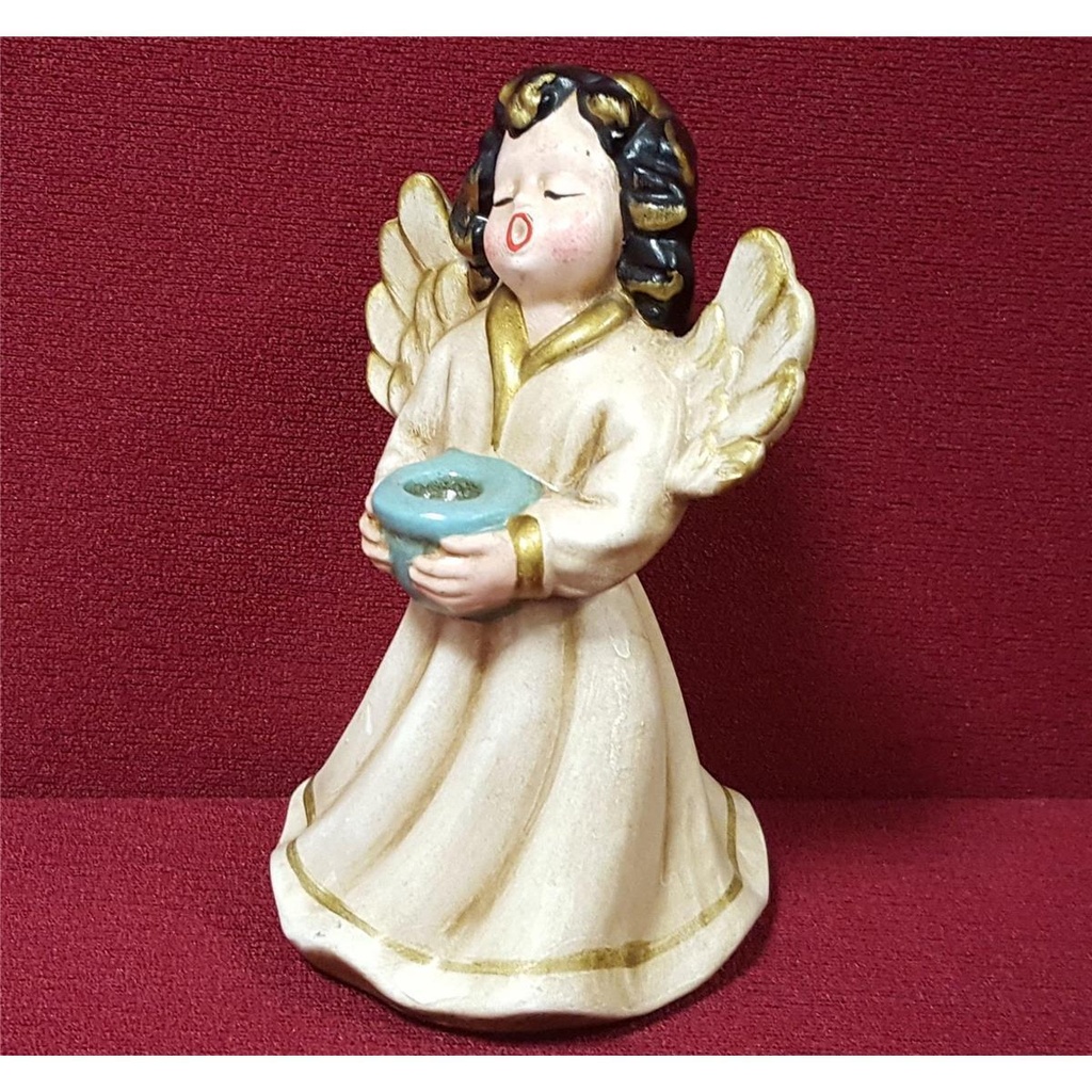 [45815072] Weihnachten Singende Engel Figur Kerzenhalter Keramik H 12,2 cm Bild 3
