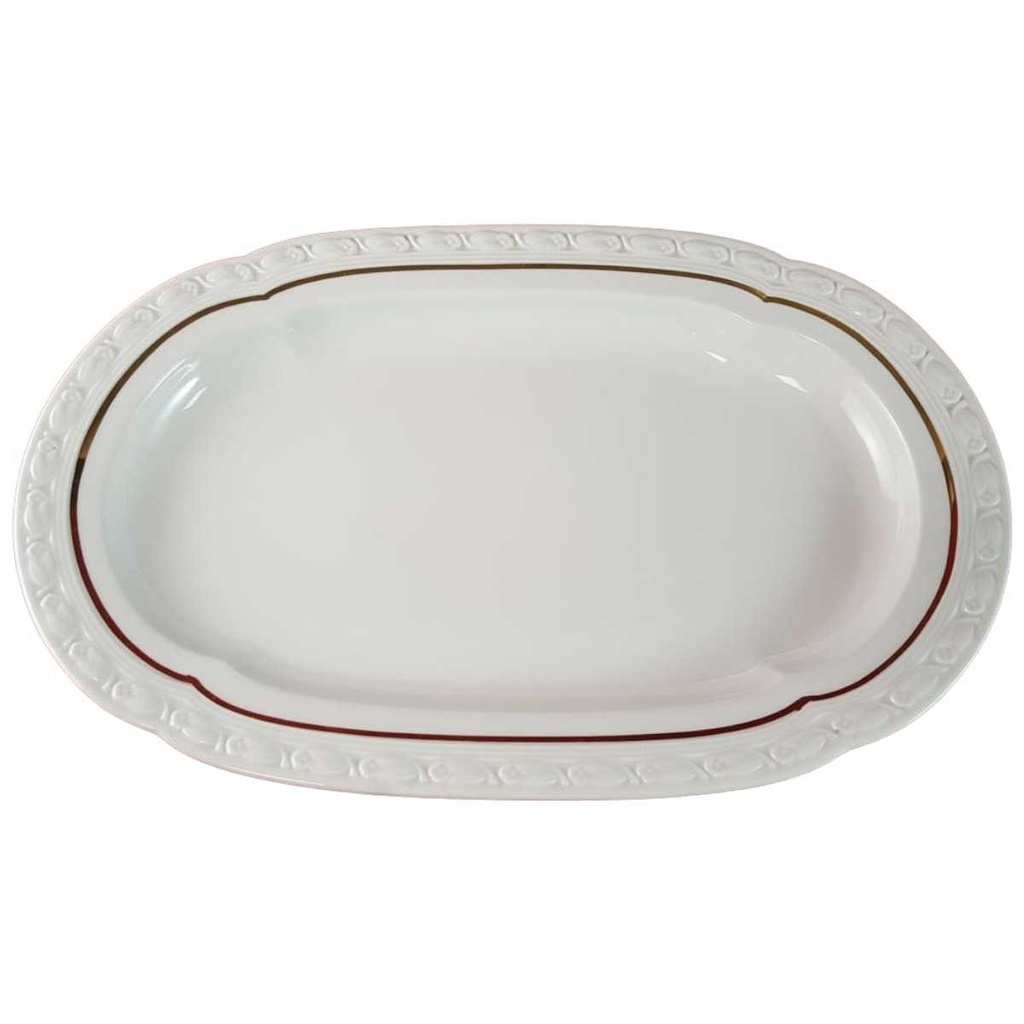 [45815088] Servierplatte Speiseplatte Fleischplatte Steakplatte Goldrand 34,5x22,6 cm Edelstein Bavaria Frauenlob 15430 Weiß gebraucht - gut Bild 2