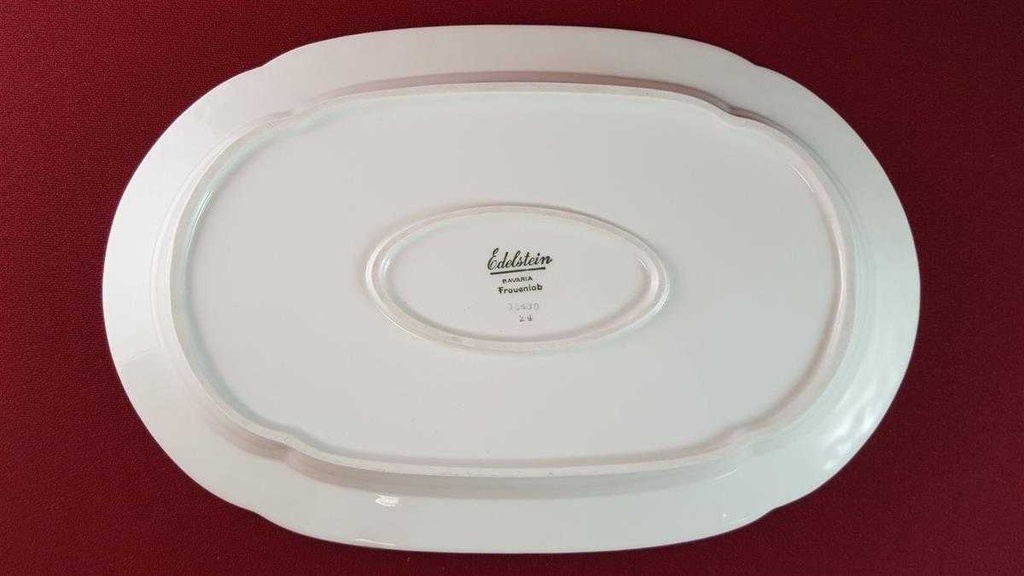 [45815088] Servierplatte Speiseplatte Fleischplatte Steakplatte Goldrand 34,5x22,6 cm Edelstein Bavaria Frauenlob 15430 Weiß gebraucht - gut Bild 5