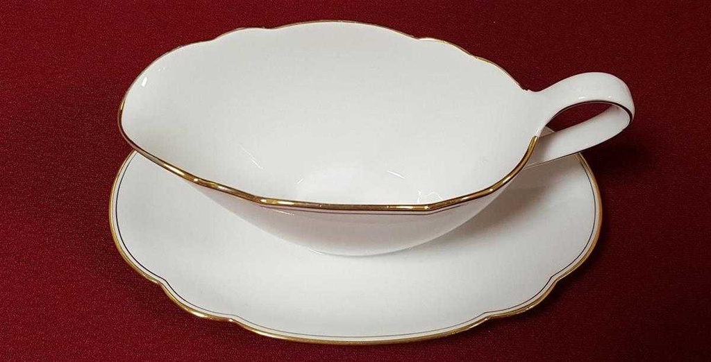 [45815103] Sauciere mit Teller Goldrand 1tlg Seltmann Weiden Inka 2679 gebraucht - gut Bild 4