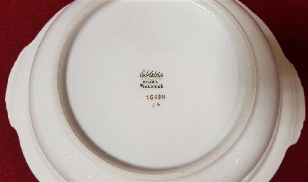 [45815104] Schüssel Schale Servierschüssel Goldrand Edelstein Bavaria Frauenlob 15430 Weiß gebraucht - gut Bild 6