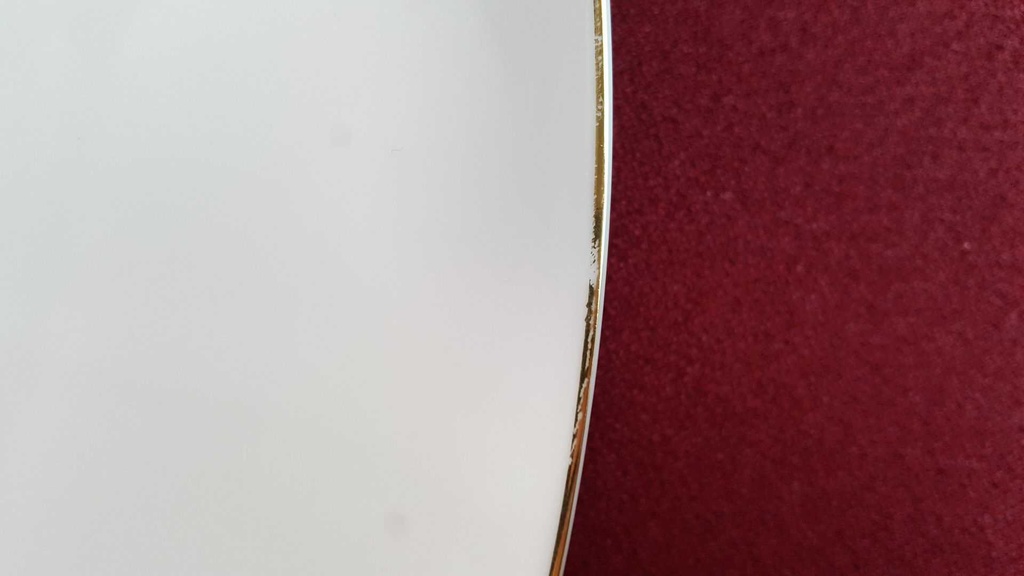 [45815111] Servierplatte Speiseplatte Fleischplatte Steakplatte Goldrand 38,9x28,5 cm Thomas Porzellan Weiß gebraucht - akzeptabel Bild 2
