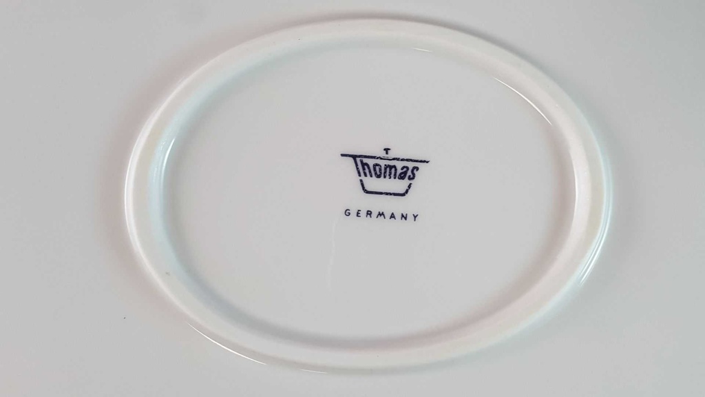 [45815111] Servierplatte Speiseplatte Fleischplatte Steakplatte Goldrand 38,9x28,5 cm Thomas Porzellan Weiß gebraucht - akzeptabel Bild 5