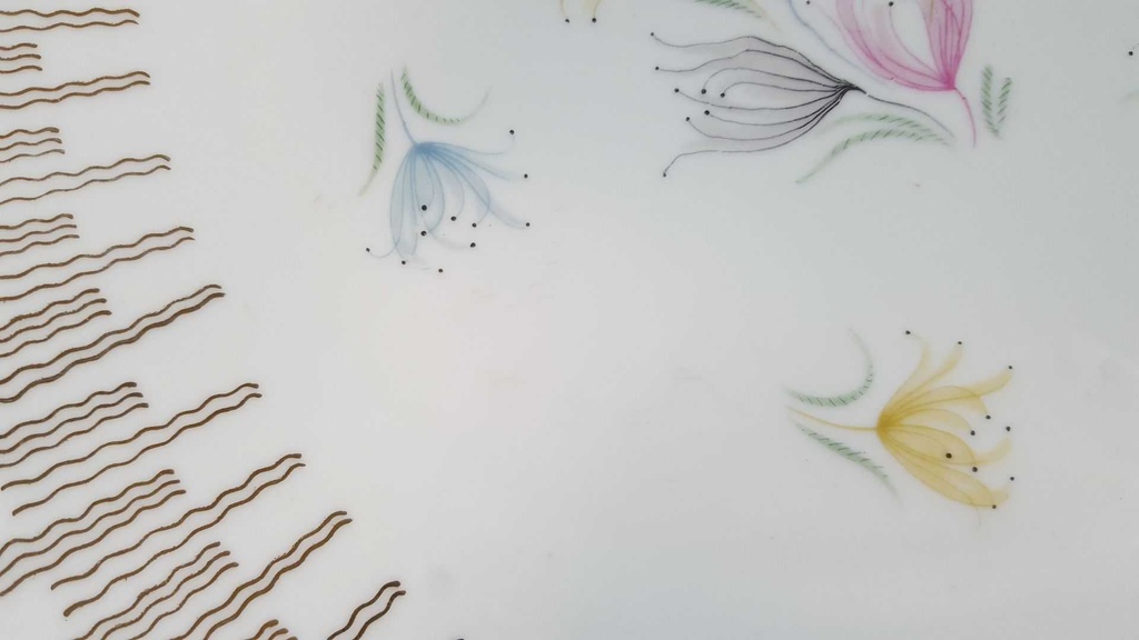 [45815112] Tortenplatte Golddekor Schaller Blumen Elfenbein Beige gebraucht - gut Bild 5