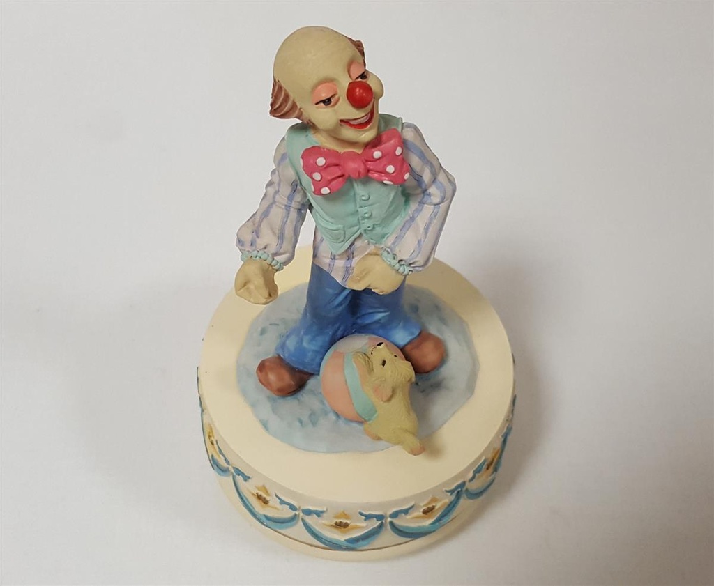 [45815119] Spieluhr Clownfigur mit Hund auf Ball H 17 cm Bild 5