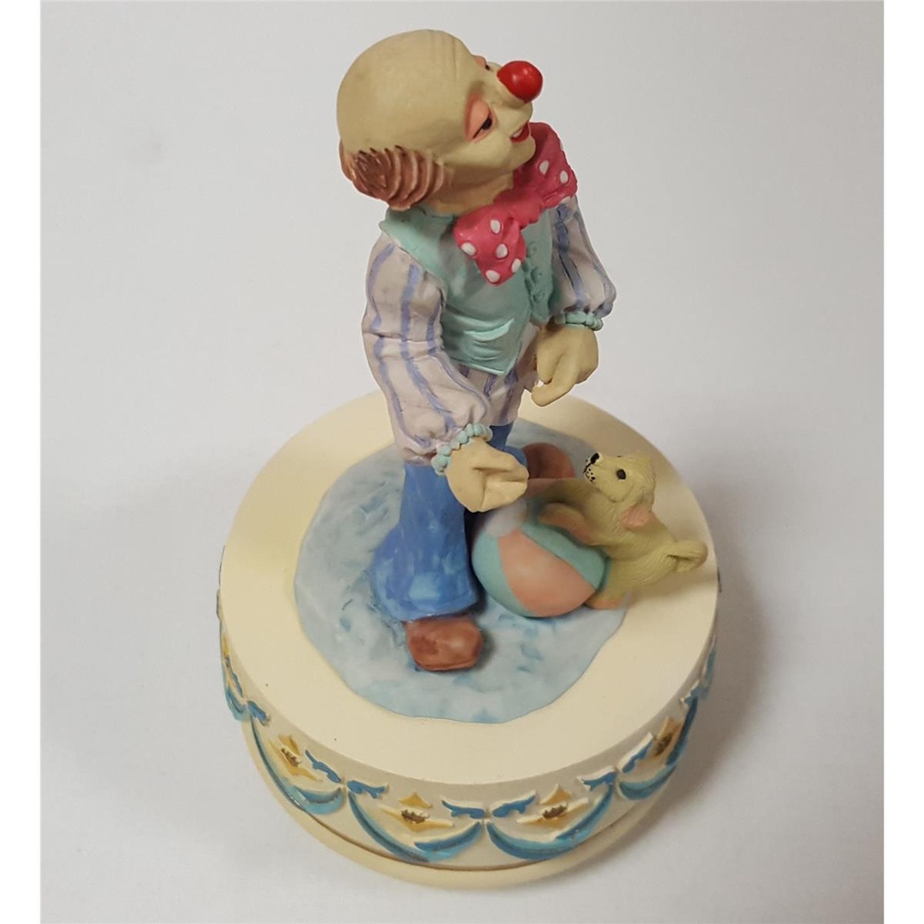 [45815119] Spieluhr Clownfigur mit Hund auf Ball H 17 cm Bild 8