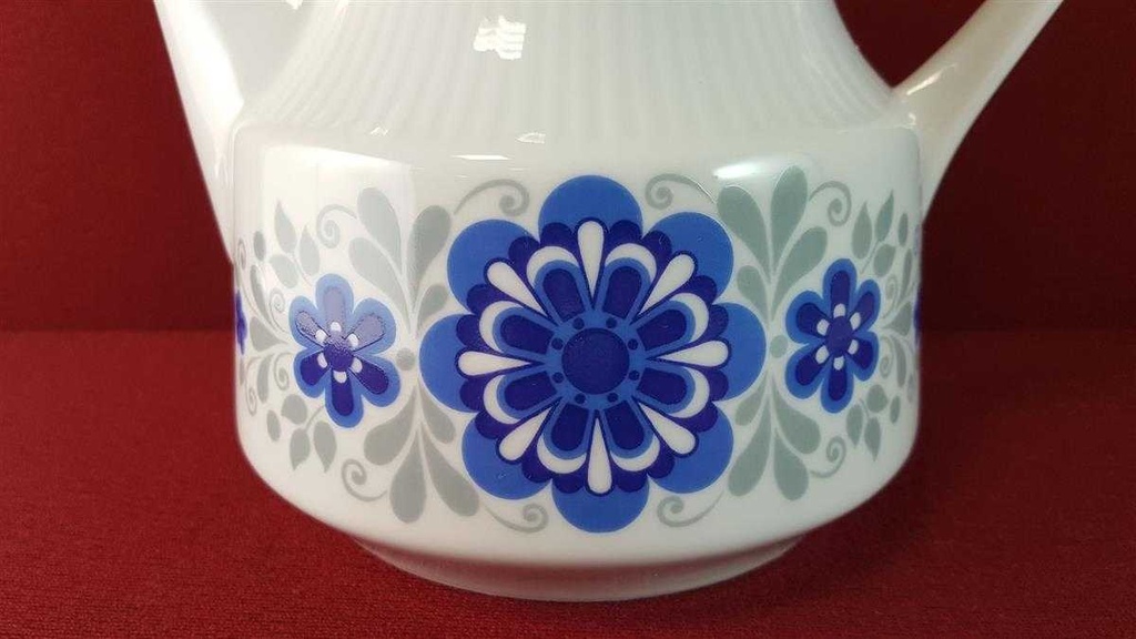 [45815148] Kaffeekanne Kanne 1,45 L Mitterteich Form 870 Blumendekor blau grau Blumen gebraucht - sehr gut Bild 6