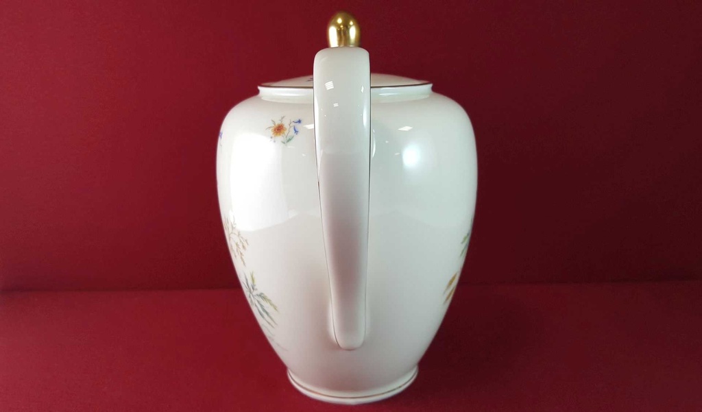 [45815152] Kanne Goldrand 1,9 L Schirnding Bavaria Blumendekor Blumen gebraucht - gut Bild 4