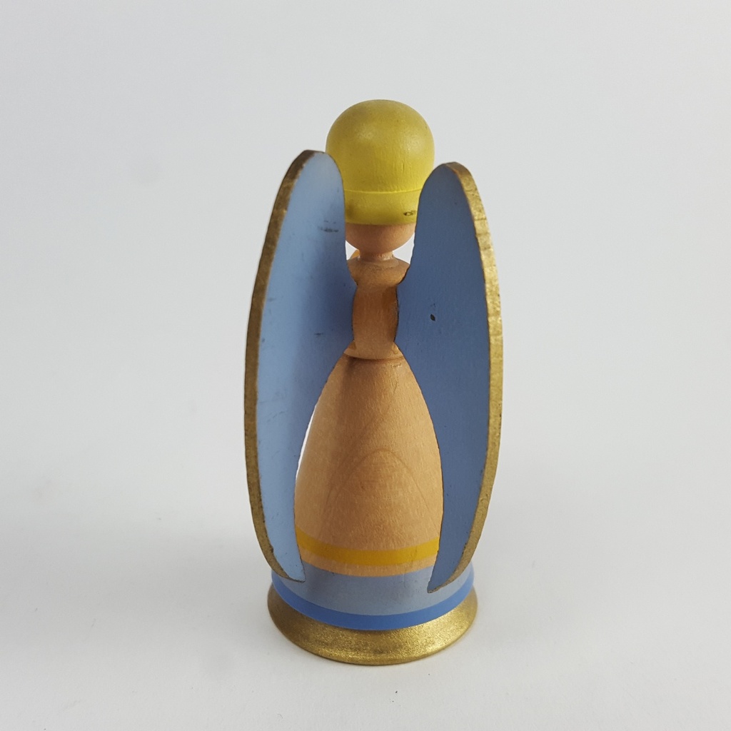 [458151537] Figur Skulptur Weha Kunst Engel singend Weihnachtsengel Flügel pastellblau H 7,2 cm Bild 3