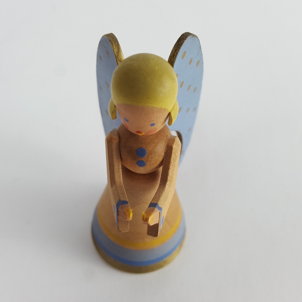 [458151537] Figur Skulptur Weha Kunst Engel singend Weihnachtsengel Flügel pastellblau H 7,2 cm Bild 5