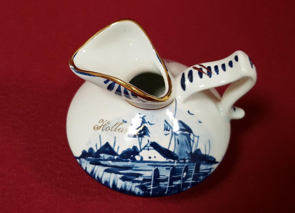 [45815156] Delfts blue Made in Holland Karaffe Kanne mit Goldrand klein H 8,6 cm Bild 5