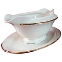 [45815157] Sauciere mit Teller Golddekor Tielsch Altwasser weiß 7930 gebraucht - gut Bild 2