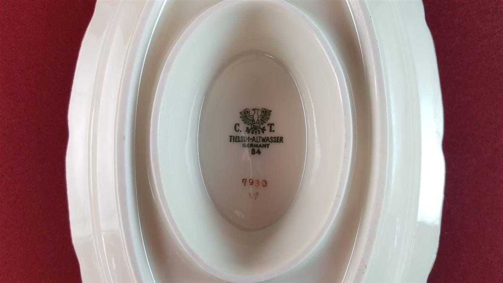 [45815157] Sauciere mit Teller Golddekor Tielsch Altwasser weiß 7930 gebraucht - gut Bild 6