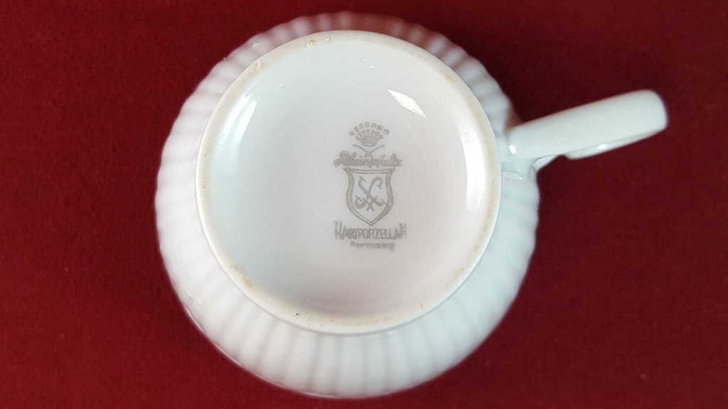 [45815184] Kaffeetasse Tasse Schaller Rheinpfalz blaues Band Rillenoptik Blau gebraucht - sehr gut Bild 4