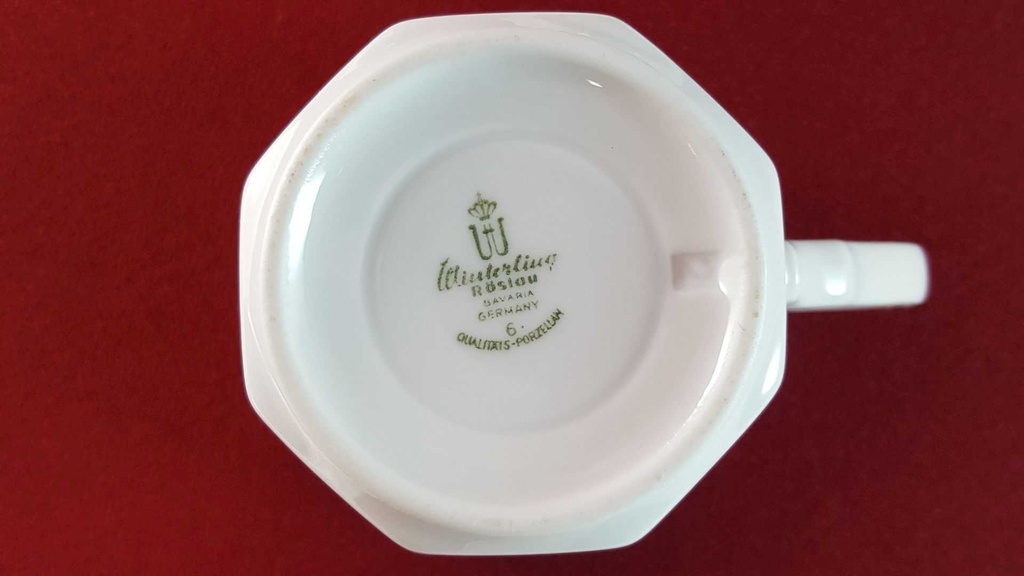 [45815193] Kaffeetasse mit Untertasse Tasse & Winterling Röslau Rautenrelief Blaudeckor eckig Blau gebraucht - sehr gut Bild 5