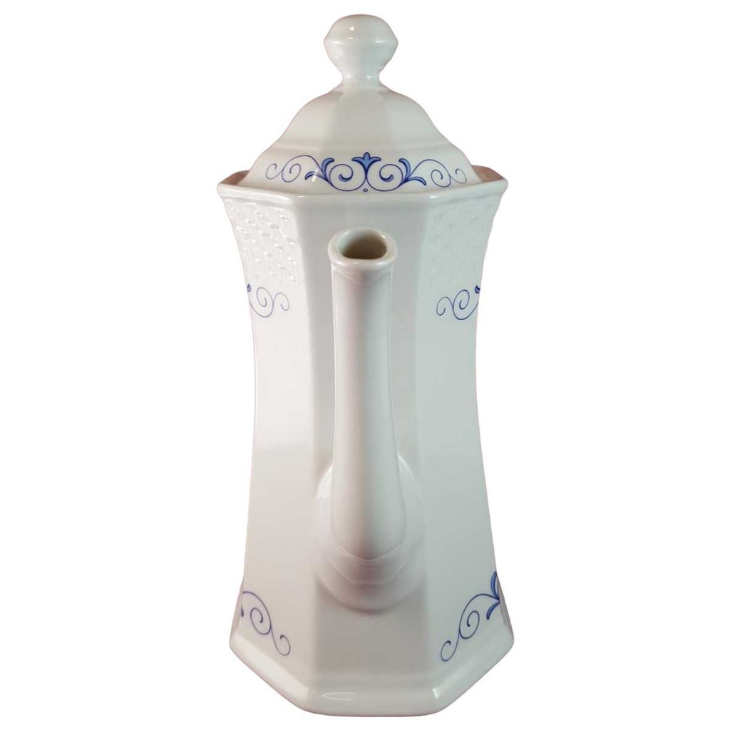 [45815222] Kaffeekanne Kanne 1,2 L Winterling Röslau Rautenrelief Blaudeckor eckig Blau gebraucht - akzeptabel Bild 2