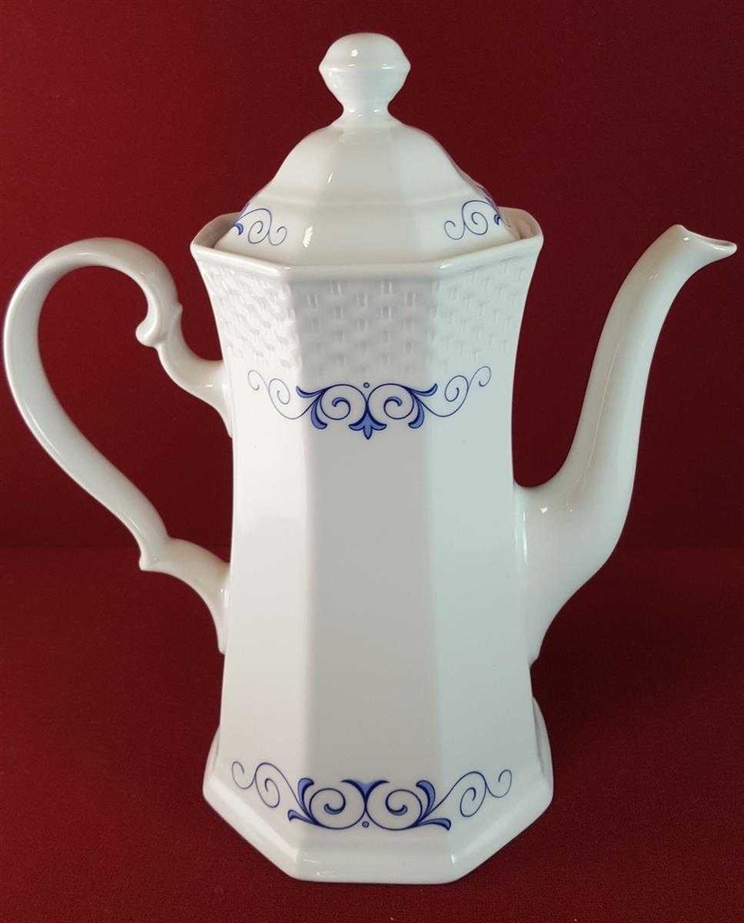 [45815222] Kaffeekanne Kanne 1,2 L Winterling Röslau Rautenrelief Blaudeckor eckig Blau gebraucht - akzeptabel Bild 3