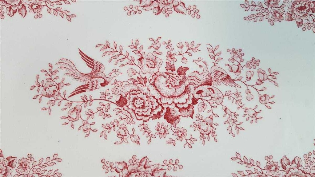 [45815232] Königskuchenplatte Tortenplatte Kuchenplatte Crown Ducal Bristol Rot gebraucht - gut Bild 2