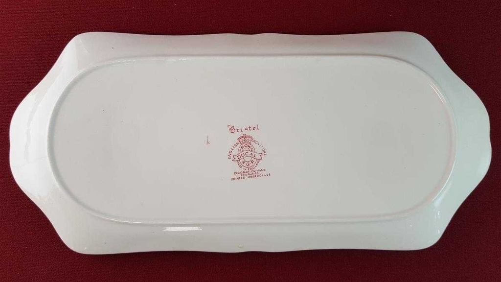 [45815232] Königskuchenplatte Tortenplatte Kuchenplatte Crown Ducal Bristol Rot gebraucht - gut Bild 3