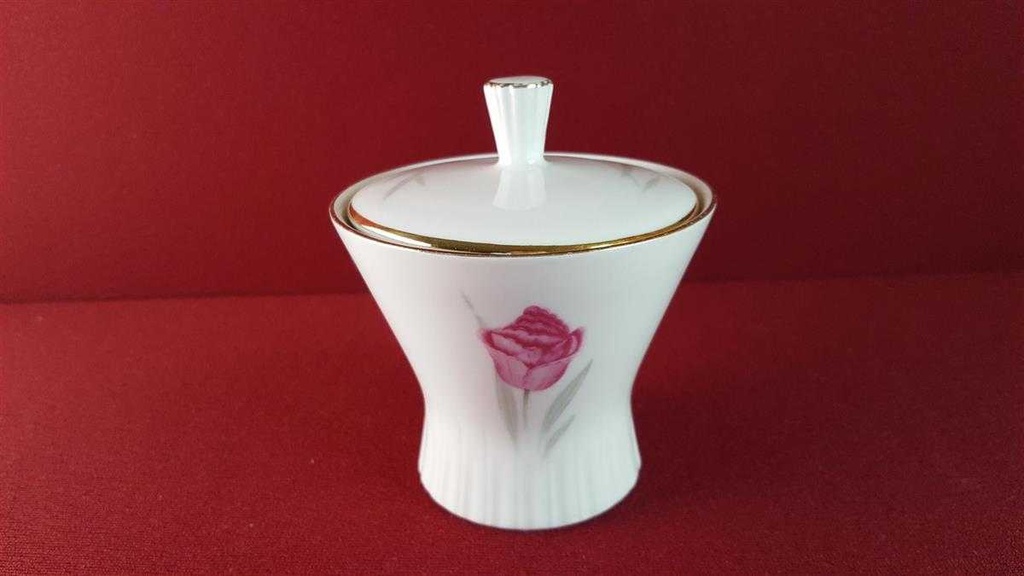 [45815241] Zuckerdose Goldrand Zeh Scherzer Rote Rose mit gebraucht - sehr gut Bild 3