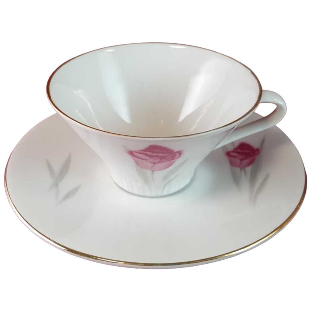 [45815246] Untertasse Kaffeetasse mit Tasse & Goldrand Zeh Scherzer Rote Rose gebraucht - gut Bild 2