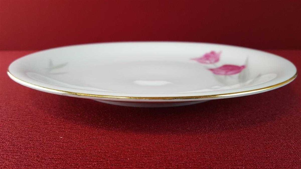 [45815247] Kuchenteller Dessertteller Frühstücksteller Goldrand 19,8 cm Zeh Scherzer Rote Rose mit gebraucht - gut Bild 4