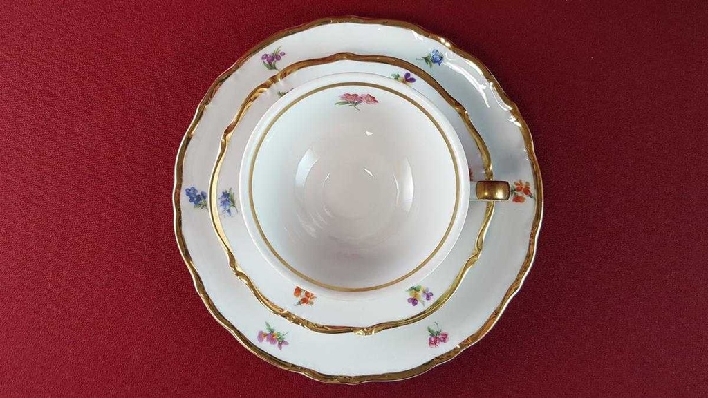 [45815254] Teegedeck Goldrand 3tlg Winterling Kirchenlamitz bunte Blumen gebraucht - sehr gut Bild 5