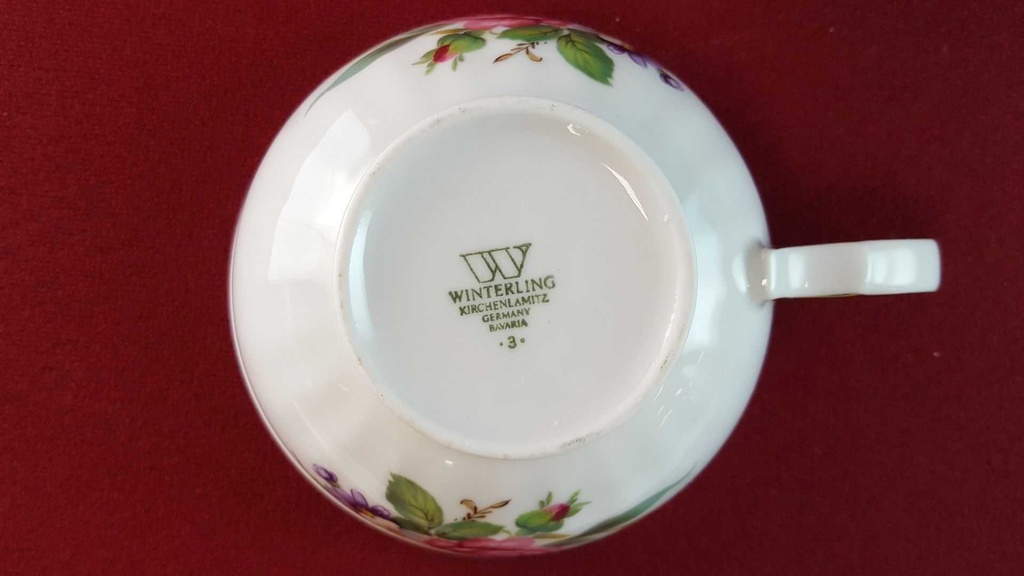 [45815254] Teegedeck Goldrand 3tlg Winterling Kirchenlamitz bunte Blumen gebraucht - sehr gut Bild 6
