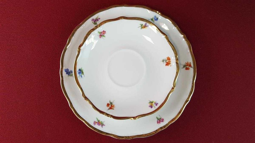 [45815254] Teegedeck Goldrand 3tlg Winterling Kirchenlamitz bunte Blumen gebraucht - sehr gut Bild 7