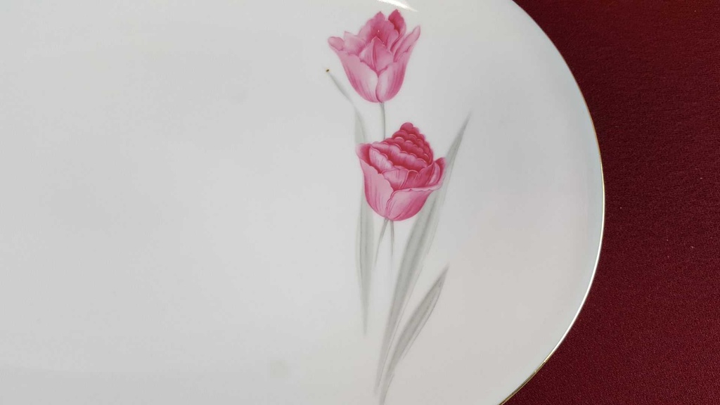 [45815263] Servierplatte Speiseplatte Fleischplatte Steakplatte Goldrand 33,2x22,5 cm Zeh Scherzer Rote Rose mit gebraucht - gut Bild 3