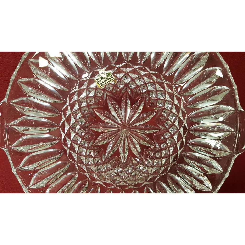 [45815282] Tortenplatte Tortenständer 30,2 cm KH Echte Bleikristal Transparent gebraucht - gut Bild 2