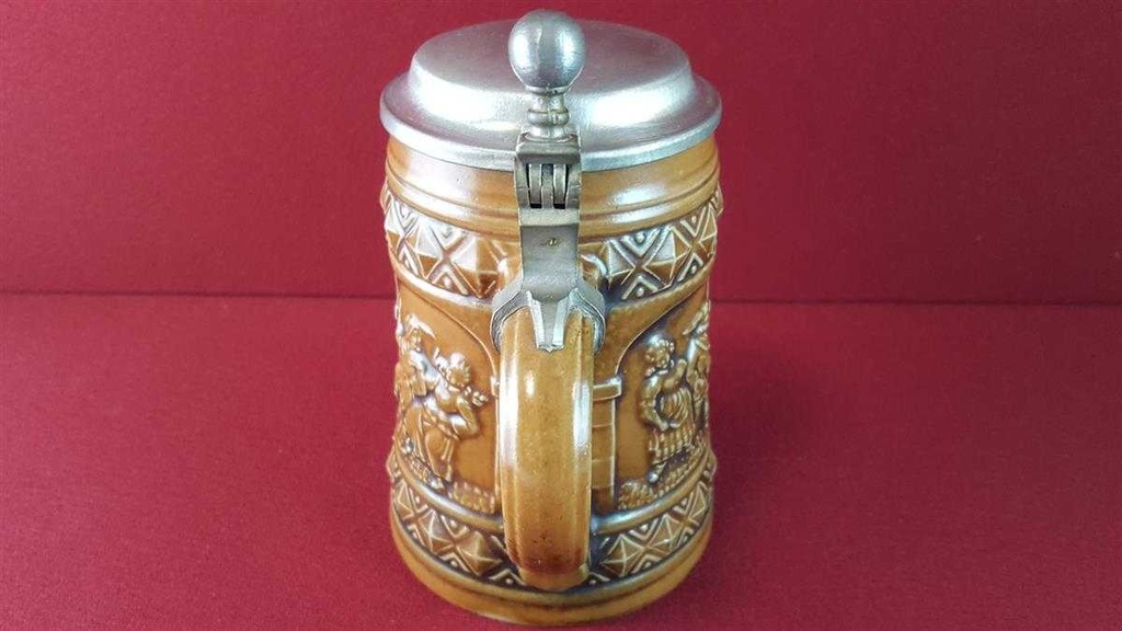 [2119105] Bierkrug mit Zinndeckel 0,5 L Gerz Gerzit gebraucht - gut Bild 4