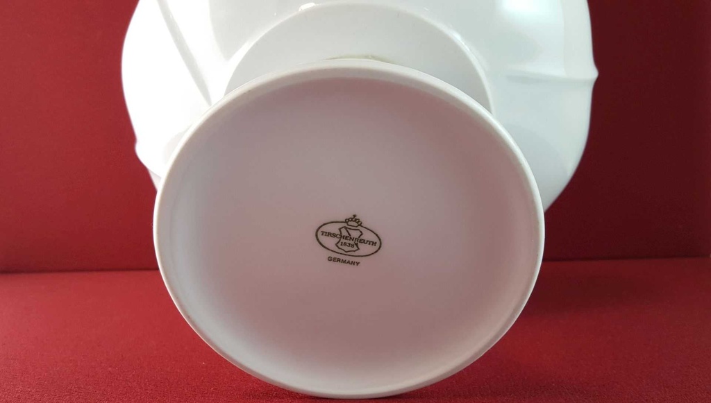 [45815307] Schale auf Fuß Konfektschale 25,5 cm Tirschenreuth Weiß gebraucht - sehr gut Bild 5