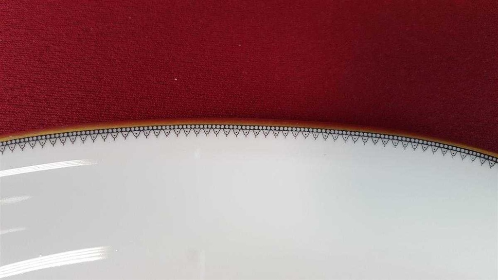 [45815323] Servierplatte Speiseplatte Fleischplatte Steakplatte Goldrand 32x20,5 cm Eschenbach Alte Formen 010171 Schwarze Ranke gebraucht - gut Bild 3