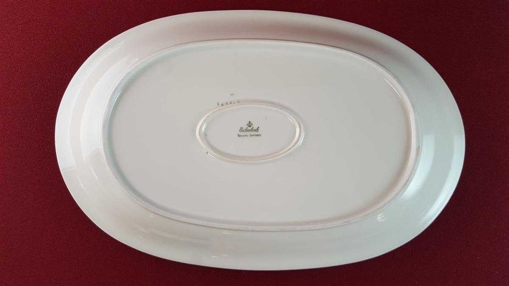 [45815323] Servierplatte Speiseplatte Fleischplatte Steakplatte Goldrand 32x20,5 cm Eschenbach Alte Formen 010171 Schwarze Ranke gebraucht - gut Bild 4