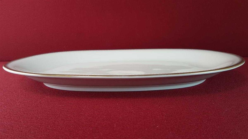[45815323] Servierplatte Speiseplatte Fleischplatte Steakplatte Goldrand 32x20,5 cm Eschenbach Alte Formen 010171 Schwarze Ranke gebraucht - gut Bild 6