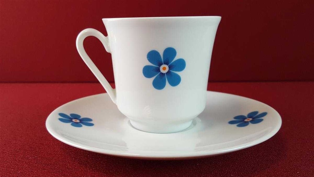 [45815342] Kaffeetasse mit Untertasse Tasse & Winterling Röslau Blaue Blumen Blau gebraucht - gut Bild 3