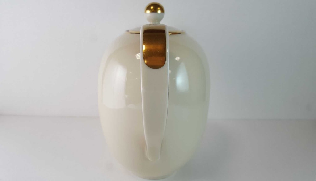 [45815357] Kaffeekanne Kanne Golddekor 1,6 L Hutschenreuther 30978 Beige Selb gebraucht - gut Bild 3