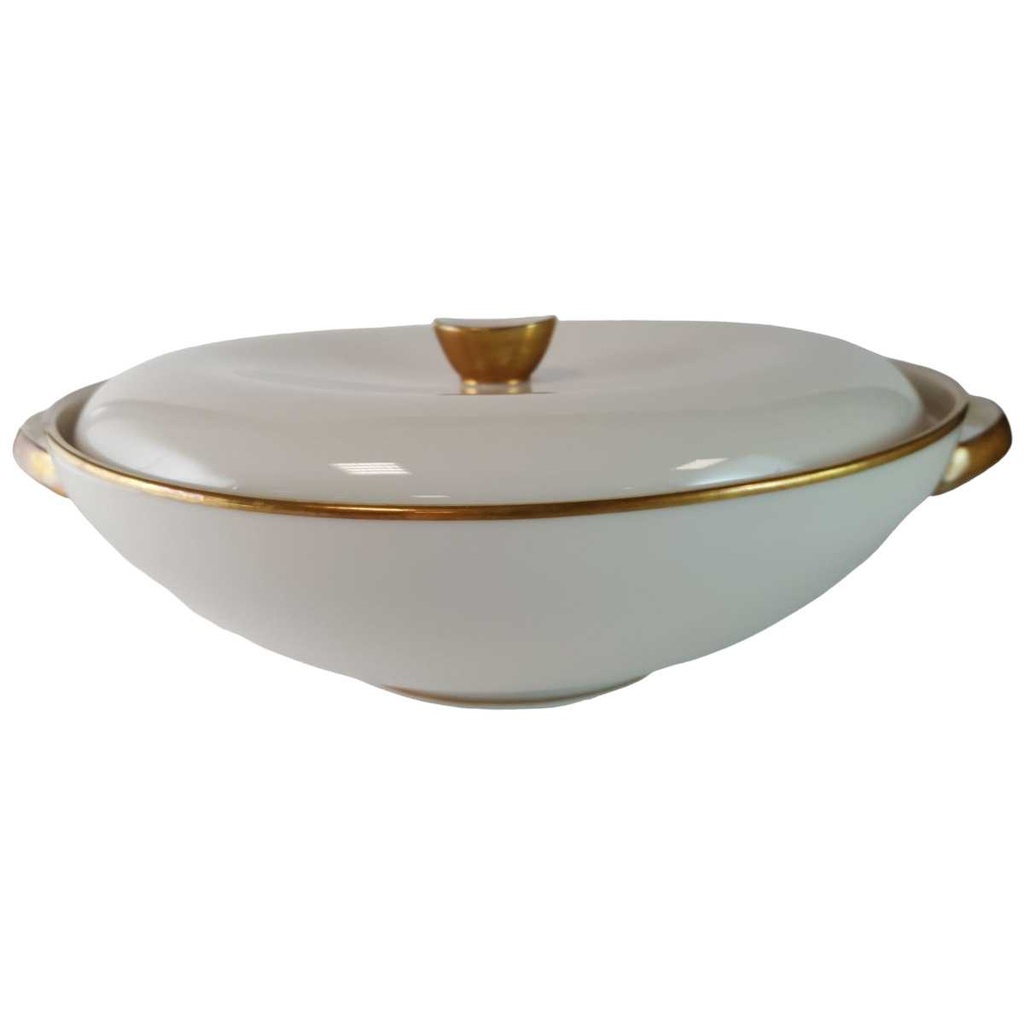 [45815359] Ragoutterrine Suppenterrine Suppenschüssel Servierschüssel Goldrand 1,2 L Eschenbach Alte Formen W309 Beige gebraucht - gut Bild 2