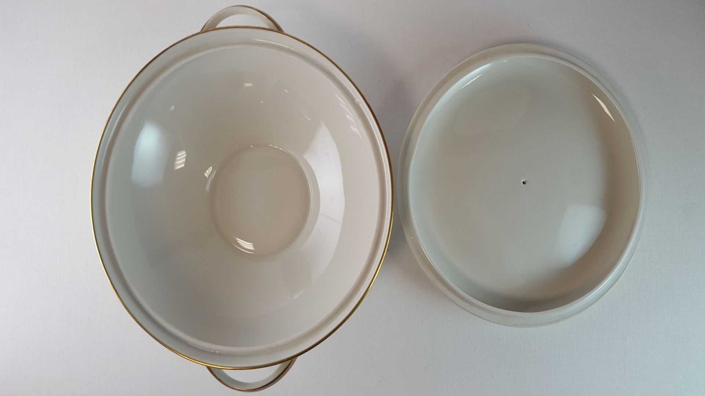 [45815359] Ragoutterrine Suppenterrine Suppenschüssel Servierschüssel Goldrand 1,2 L Eschenbach Alte Formen W309 Beige gebraucht - gut Bild 4