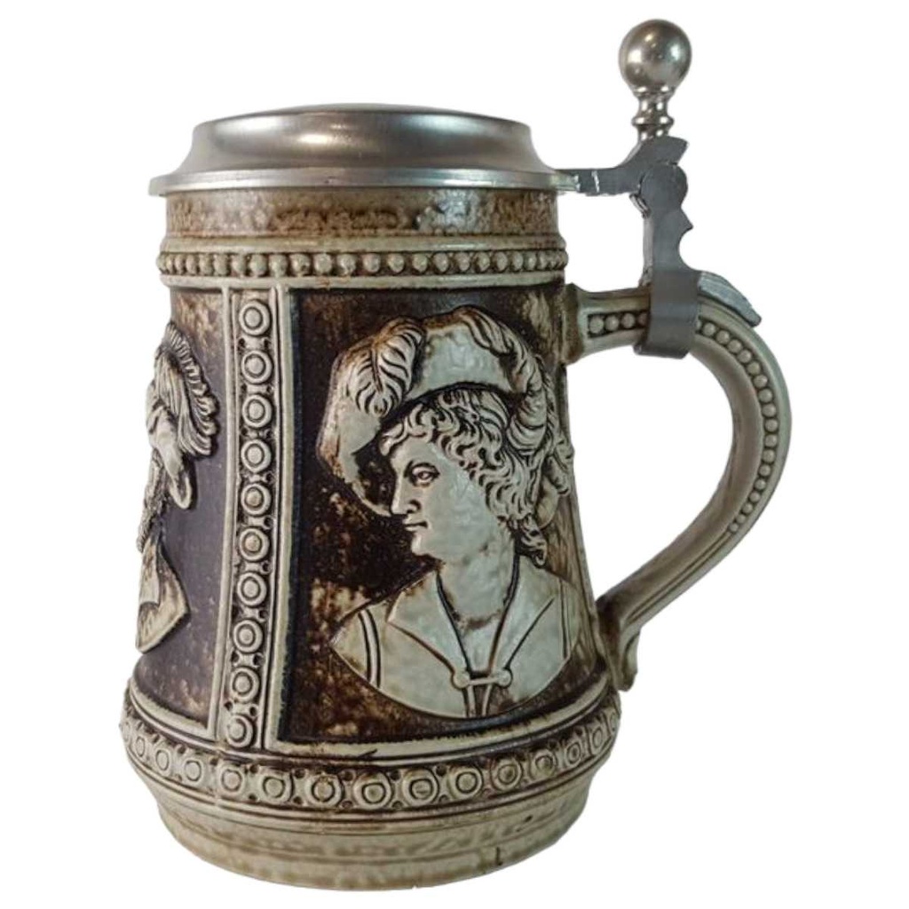 [2119106] Bierkrug mit Zinndeckel gebraucht - gut Bild 2